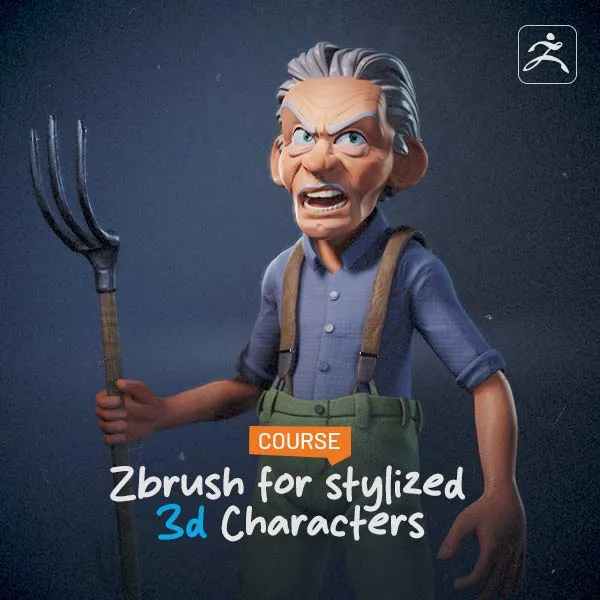 Final render of the stylized character created in the course