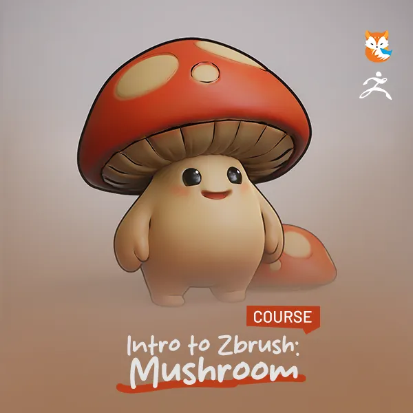 Intro to ZBrush: Mushroom course art