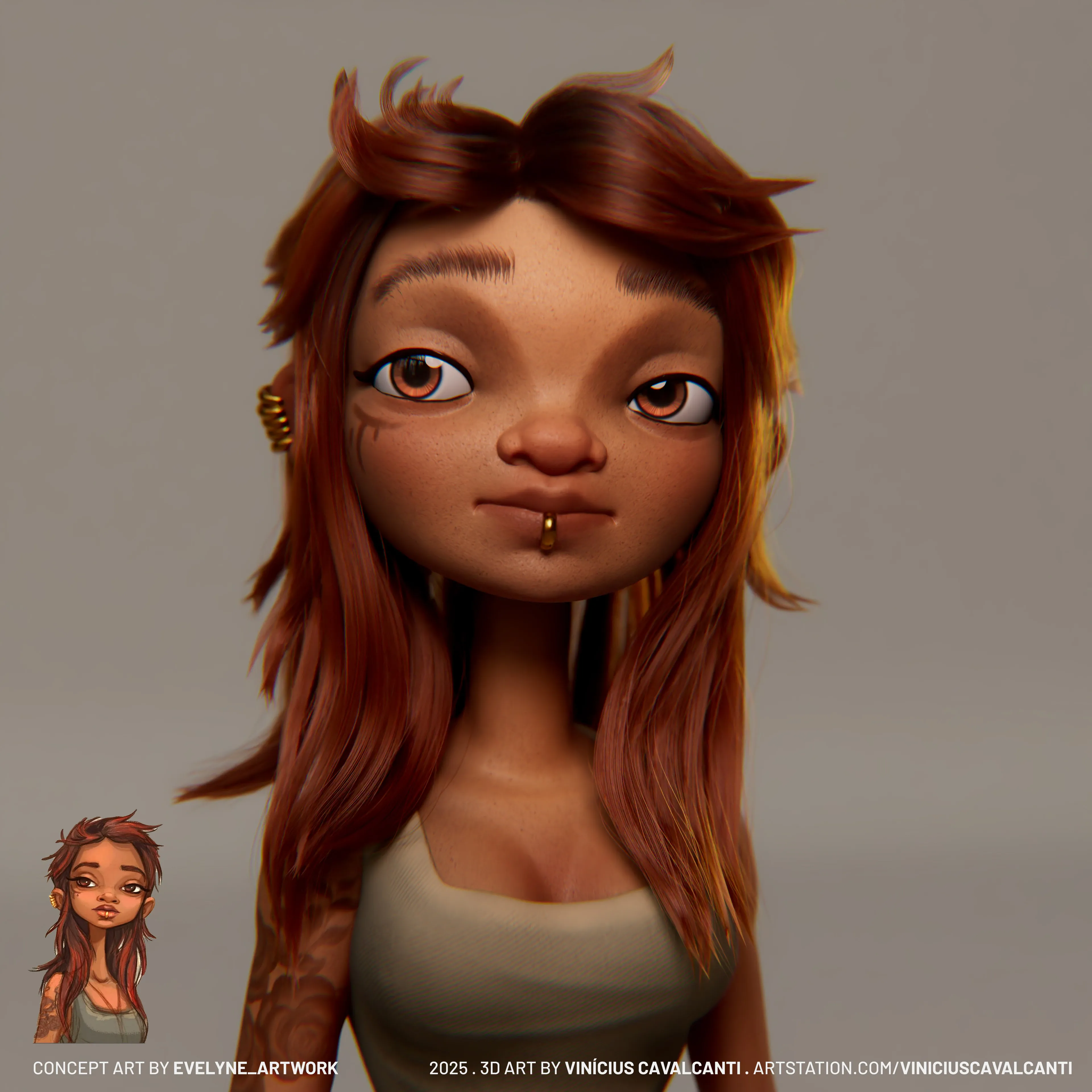 Stylized 3D character render by Vini Cavalcanti